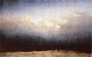 Caspar David Friedrich Munk on the beach oil painting